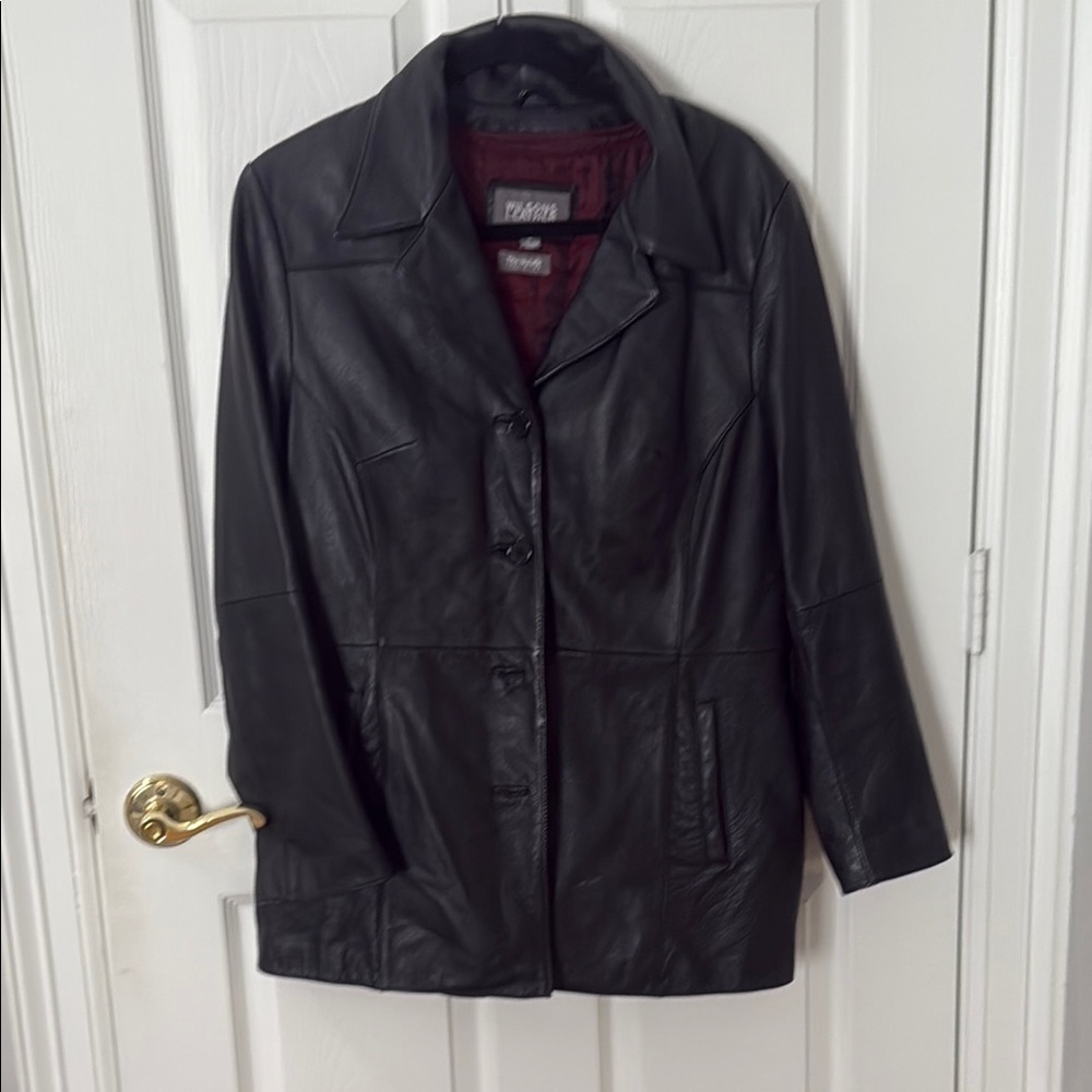 Black Leather Women's Jacket VINTAGE Wilson’s leather with THINSULATE size L